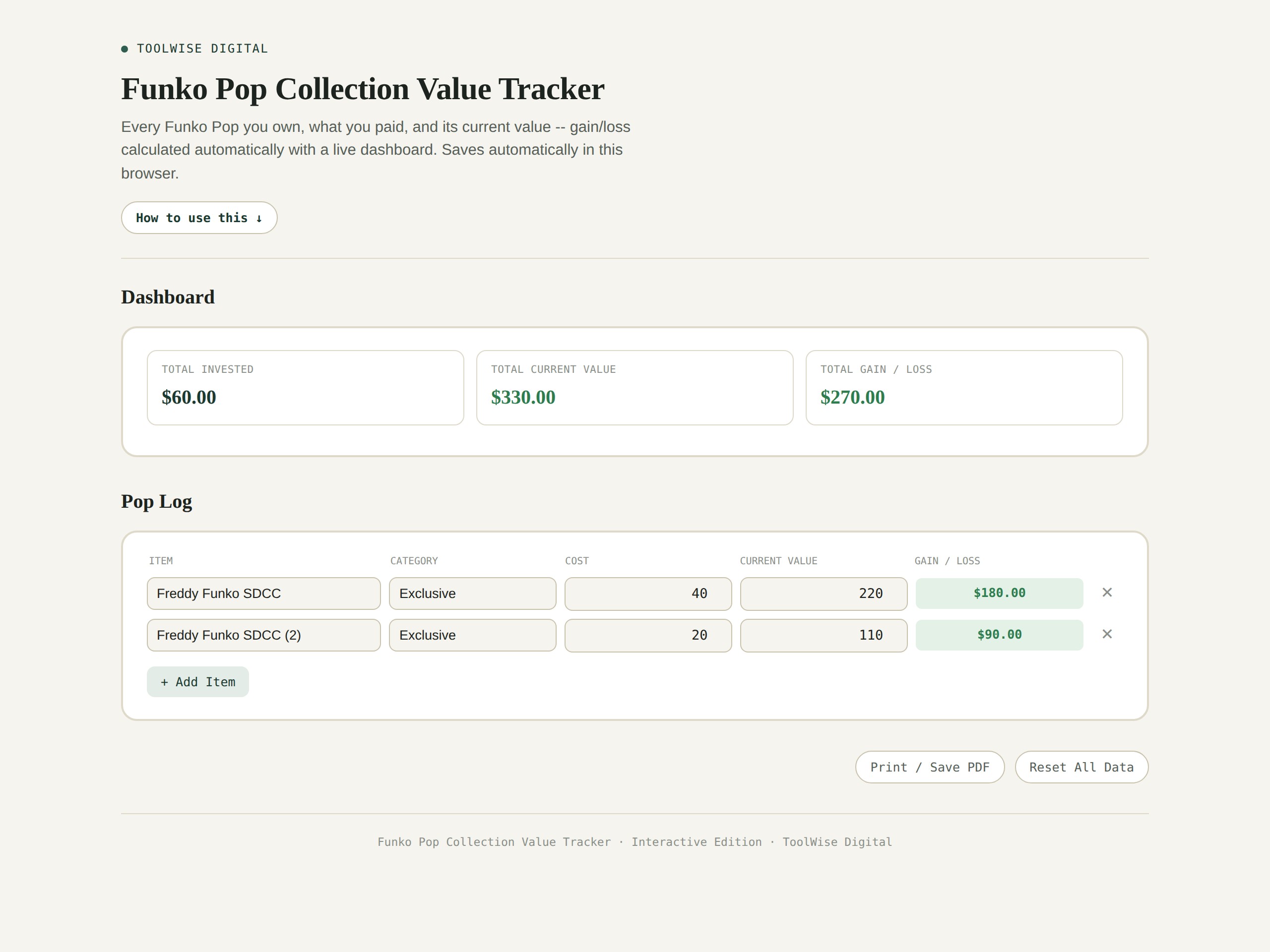 Funko Pop Collection Value Tracker